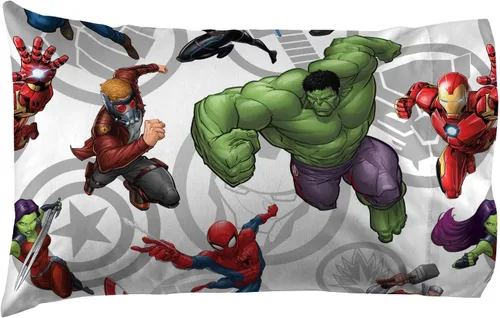 Miniatura 4 de Jay Franco Marvel Avengers Team - Juego de cama Full de 5 piezas - Incluye edredón y juego de sábanas - Poliéster súper suave resistente a la Azul