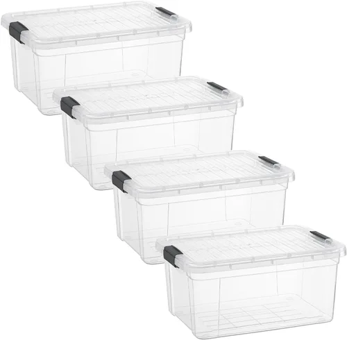 Miniatura 7 de Superio Contenedor de plástico transparente de 7.4 cuartos con tapa, no tóxico, sin BPA, sin olor, caja de almacenamiento organizadora, recipiente