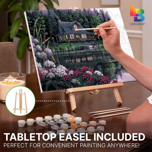 Miniatura 7 de Ledgebay Kit de pintura por números DIY para adultos, lienzo enmarcado para principiantes a avanzados, kit de pintura por números, incluye juego