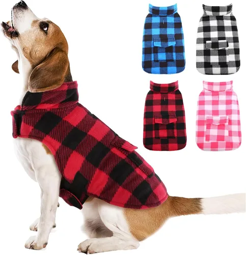 Kuoser - Abrigo de invierno para perro de estilo británico, resistente al viento, ropa para perros, chaquetas para perros, chaleco para perros Rojo
