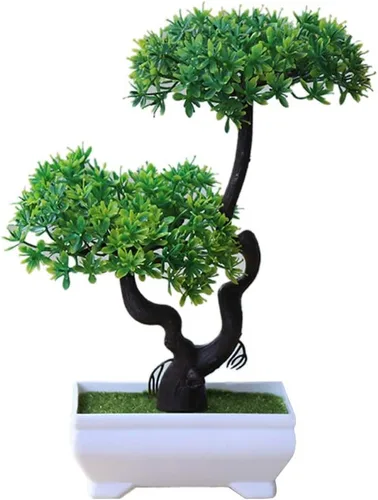 Flores artificiales para exteriores, árbol artificial bonsái, adorno falso en maceta para el escritorio del hogar, jardín, escenario, oficina, boda,