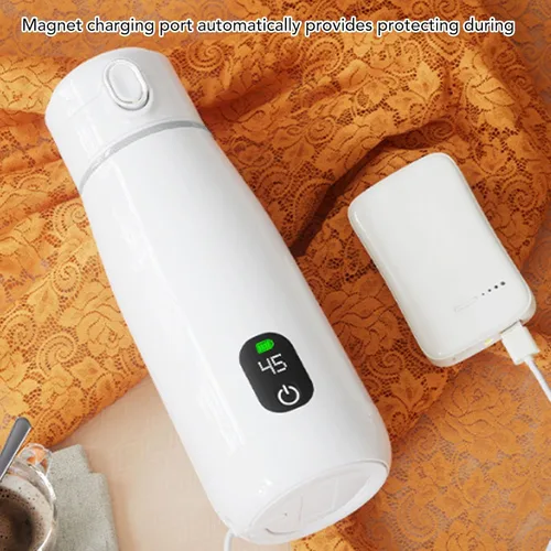 Miniatura 3 de Hervidor eléctrico de viaje, 11.8 fl oz de acero inoxidable 316, calentador de agua portátil, calentador de agua portátil de 5200 mAh IPX6, pequeña