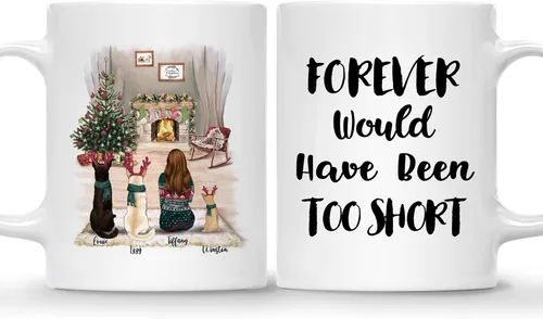 Miniatura 28 de Gossby Taza de café de Navidad personalizada con diseño de perro y mamá, regalo de Navidad personalizado para mujeres con nombre, taza de cerámica