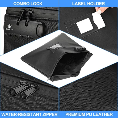 Miniatura 2 de KOSMCCO Bolsa de Notario con Cerradura, 13.6 x 10 Pulgadas Suministro de Servicio Pesado para Diario, Sello, Estampadora, Almohadilla de Tinta