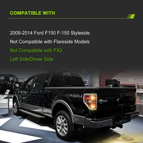 Miniatura 2 de Ford F150 - Luz trasera lateral del conductor para 2009 2010 2011 2012 2013 2014 F150 montaje de luz trasera de camioneta Styleside reemplazo Lado