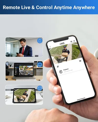 Miniatura 7 de ZOSI Sistema de cámara de seguridad para el hogar de 8 canales 1080p con audio, detección de vehículos AI persona, 4 cámaras con cable
