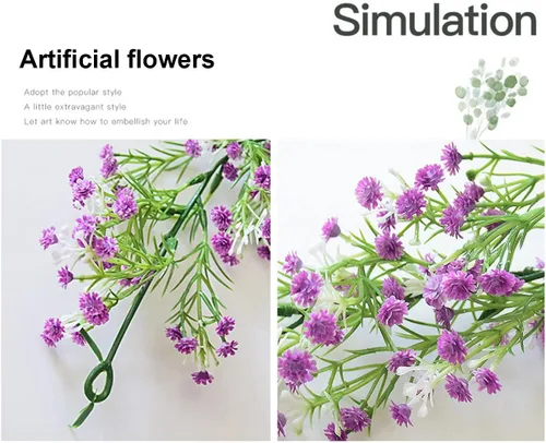 Miniatura 7 de Gypsophila - Guirnalda de flores artificiales de 5.5 pies, flores de imitación de aliento de bebé, vid de tacto real para colgar en el arco de boda