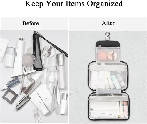 Miniatura 4 de Neceser colgante para viajes, bolsa organizadora de maquillaje impermeable para hombres y mujeres, bolsa de almacenamiento portátil de cosméticos