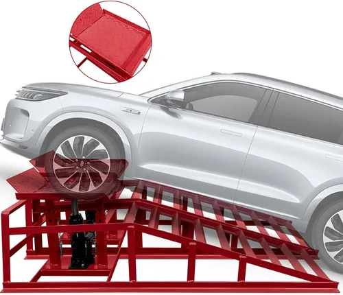 Miniatura 4 de Rampas Hidráulicas para Automóvil de Servicio Pesado, Rampas de Servicio para Auto Camión con Elevación Hidráulica, 2 Piezas, 11000 Libras, 5