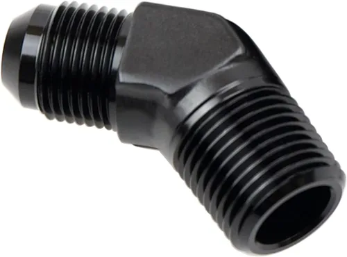 Miniatura 56 de Adaptador de tubo de manguera de combustible de aluminio recto 16AN acampanado a 3/4" NPT macho Unión de rosca negro