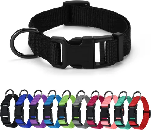 Miniatura 9 de AUDWUD Collar de nailon grueso, clásico ajustable, varios colores, adecuado para perros pequeños, medianos y grandes, 4 tamaños Esmeralda
