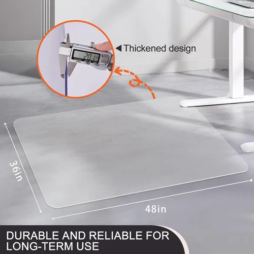 Miniatura 2 de Tapete para silla de oficina para suelos duros, 36 x 48 pulgadas, tapete transparente para silla de 0.079 in de grosor con 4 almohadillas