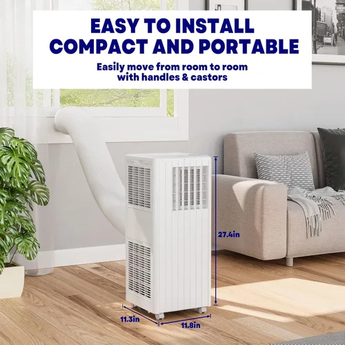 Miniatura 5 de Jojoka Aire acondicionado portátil con control remoto, acondicionador portátil de 8000 BTU para habitación, dormitorio, oficina con unidad de CA