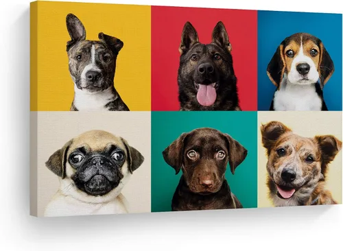 Miniatura 13 de Diseño de arte de la sonrisa Retrato de lindo Yorkie Yorkshire Terrier perro animal lienzo de pared impresión arte del dueño de mascotas amante