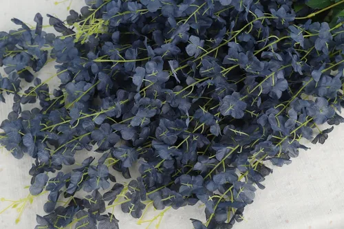 Miniatura 5 de Fermus Paquete de 24 guirnaldas de flores colgantes de glicina artificial, vid de glicina falsa para decoración de boda floral de jardín (negro)