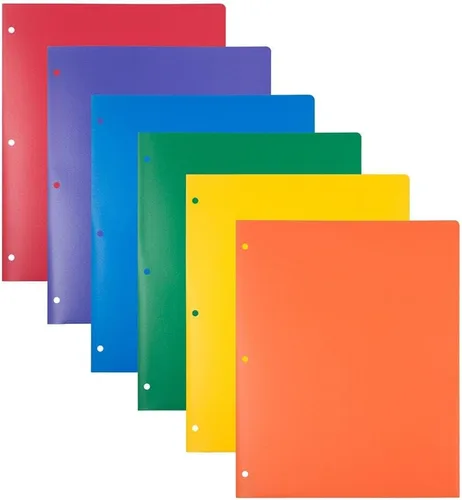 Miniatura 10 de JAM PAPER Carpetas escolares de plástico resistente con 3 agujeros, carpetas escolares extra resistentes, color negro, paquete de 3