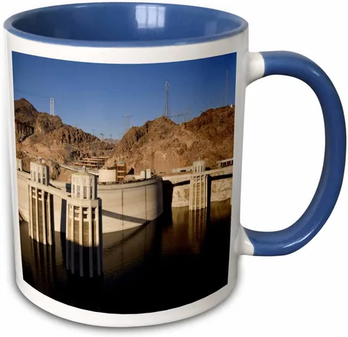 Miniatura 8 de 3dRose Taza mágica transformadora Nv Maresa Pryor con niveles bajos de agua en The Hoover Dam, Lake Mead, Nv Maresa Pryor, 11 onzas, negro/blanco