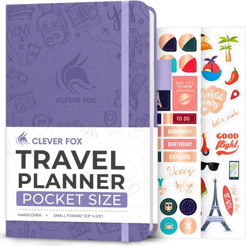 Miniatura 12 de Clever Fox Bolsillo para diario de viaje, organizador de itinerarios de vacaciones y viajes por carretera, diario de memoria de viaje, cuaderno