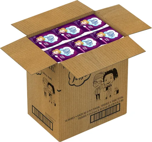 Miniatura 12 de Puffs Pañuelos faciales ultra suaves, 18 cubos, 56 pañuelos faciales por caja