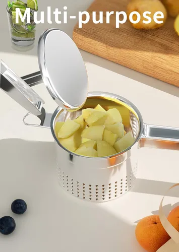 Miniatura 5 de GloTika Ricer de patatas grande de 15oz, triturador de patatas de acero inoxidable resistente con mango ergonómico, herramienta de cocina