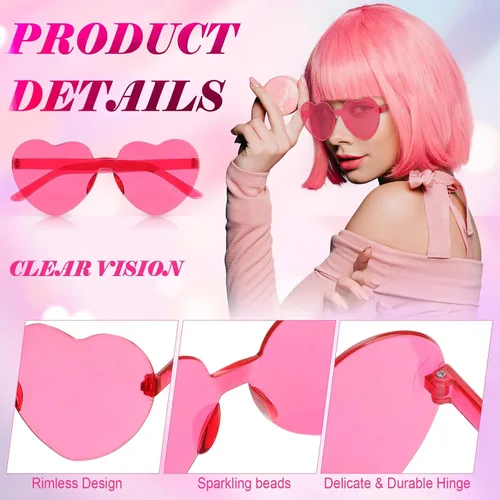 Miniatura 4 de Handepo 12 piezas de falda tutú y lentes de sol en forma de corazón, tutú de tul de 5 capas para mujeres y niñas, disfraz de baile de fiesta