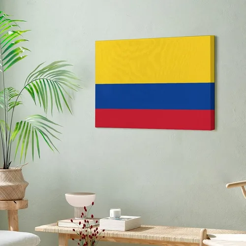 Miniatura 6 de Lienzo con bandera colombiana, póster enmarcado para decoración de pared del hogar, 11.8 x 15.7 in Estilo de marco
