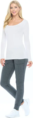 Miniatura 2 de Natural Uniforms Camiseta de manga larga extra ancha con cuello redondo para mujer