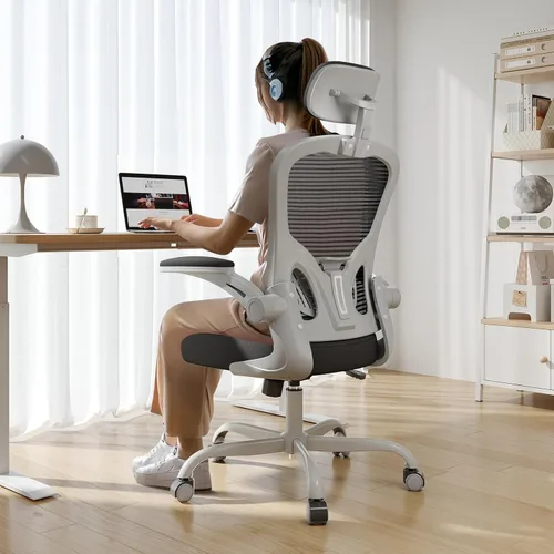Miniatura 12 de Silla de oficina ergonómica, capacidad de 330 libras, silla de computadora con respaldo alto para largas horas, cómoda, silla ejecutiva giratoria