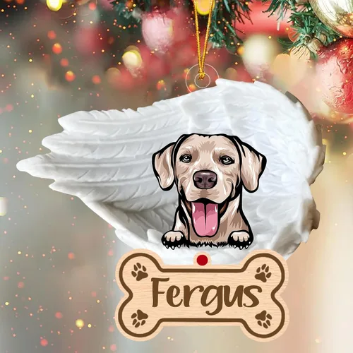 Miniatura 104 de Adorno de perro afgano de 1 ángel, adorno acrílico 2D personalizado conmemorativo para perros, regalo por pérdida de mascotas, regalo