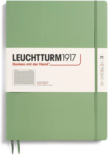 Miniatura 22 de LEUCHTTURM1917 - Cuaderno de tapa dura Master Slim A4+ - 123 páginas numeradas para escritura y diario (salvia, a rayas)