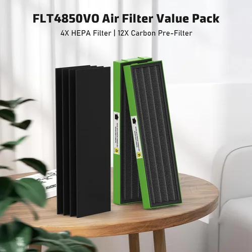 Miniatura 19 de Filtro B de repuesto HEPA transparente de humo compatible con AC4825 AC4300 AC4800 AC4900 AC4850, 2 filtros HEPA verdaderos y 6 prefiltros de carbón