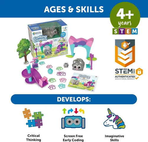 Miniatura 7 de Learning Resources Coding Critters Scamper & Sneaker - Juguetes de codificación sin pantalla para niños, juguetes electrónicos de aprendizaje