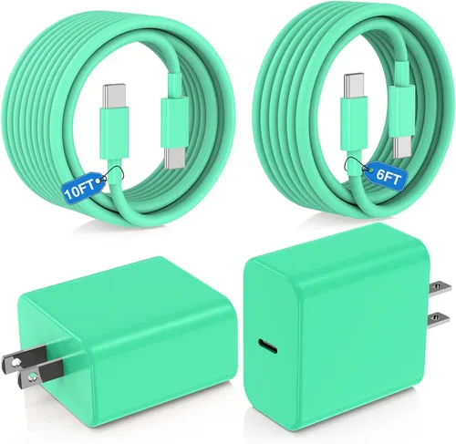 Miniatura 14 de Cargador súper rápido tipo C de 45 W para Samsung Galaxy S25/S24/S23 Ultra, cargador de teléfono USB C Android con cables tipo C de 6 pies/10 pies