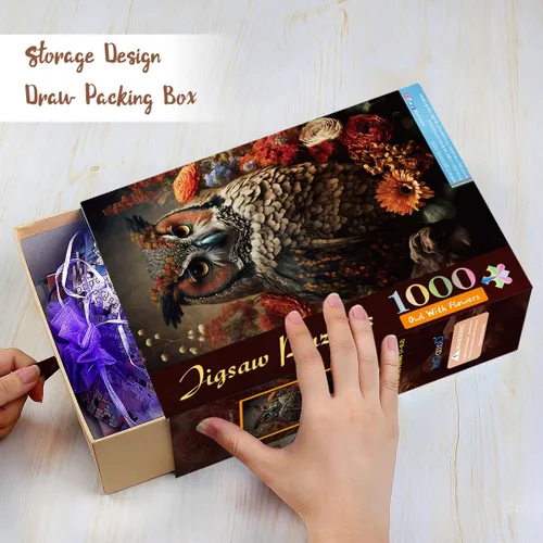 Miniatura 2 de Ingooood Rompecabezas de 1000 piezas – Serie Fantasía – Juguetes de entretenimiento para adultos, graduación especial o regalo de cumpleaños, Búho