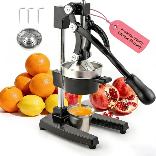 Exprimidor manual de hierro fundido, exprimidor manual de alta resistencia, prensa manual fácil de limpiar, exprimidor de jugo manual para cítricos,