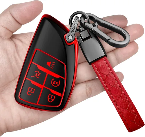 Miniatura 10 de Funda de llavero para Chevy con llavero de TPU suave, funda de protección compatible con Chevrolet Equinox Blazer Tahoe Suburban GMC Yukon Denali