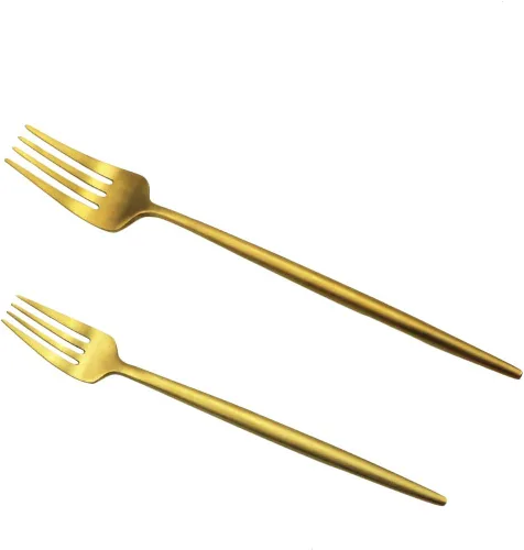 Miniatura 6 de Golden Stain - Cubiertos modernos de 6 piezas de acero inoxidable 304, tenedor de postre de acero inoxidable 304, tenedor de ensalada de 7.2
