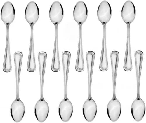 Miniatura 8 de TrueCraftware - Juego de 12 cucharas de caldo de acero inoxidable Jewel - Juego de cubiertos de acero inoxidable para el hogar y restaurante