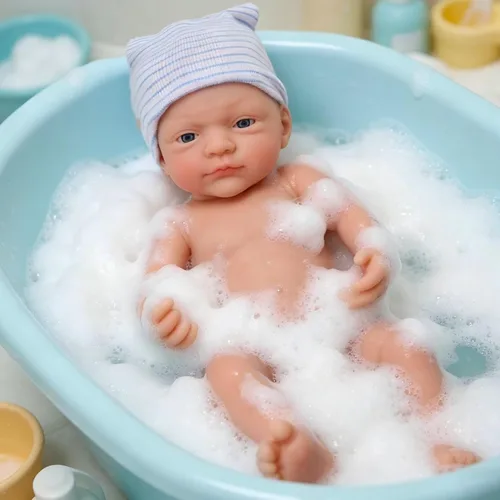 Mire & Mire Muñecas Reborn de bebé 12" Niña Micro prematura Muñeca recién nacida realista de silicona de cuerpo completo con ojos abiertos