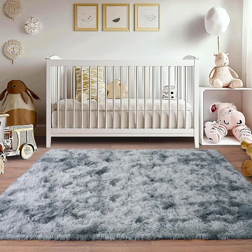 Miniatura 67 de Alfombras de área de 8x10 para sala de estar, alfombra shaggy grande ultra suave y esponjosa para dormitorio, alfombras de felpa mullida Blanco crema