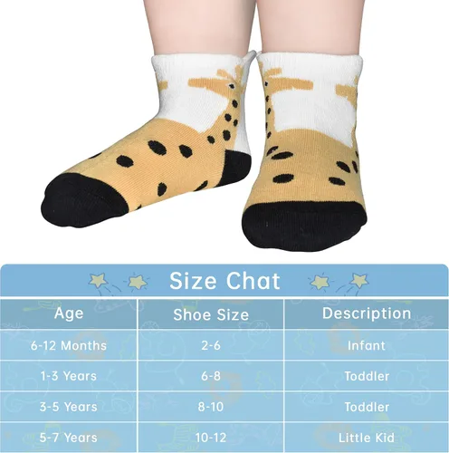 Miniatura 7 de Tphon Calcetines tobilleros antideslizantes para bebés y niños pequeños con agarres para niños y niñas, 12 pares para bebés y niños de 0 a 7 años