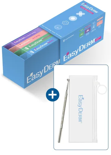 Miniatura 2 de EasyDerm - Juego de parches coreanos para espinillas en 4 pasos + extractor de doble punta 2 en 1, para un cuidado completo de la piel