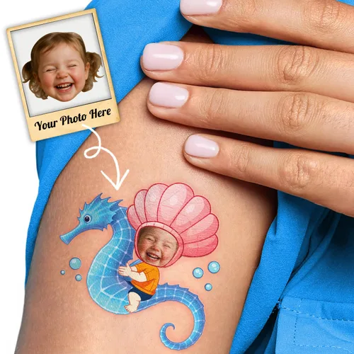 Miniatura 10 de 96 piezas de tatuajes temporales luminosos que brillan en la oscuridad, animales marinos del océano precortados para niños, suministros