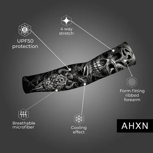 Miniatura 7 de Mangas de protección solar UV para hombres y mujeres, manga de enfriamiento de compresión deportiva UPF 50+, regalo único de manga de tatuaje