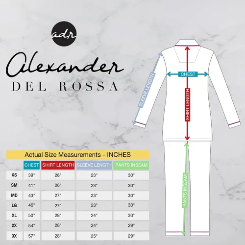 Miniatura 6 de Alexander Del Rossa - Set de pijama de satén con botones y máscara para dormir, larga y sedosa