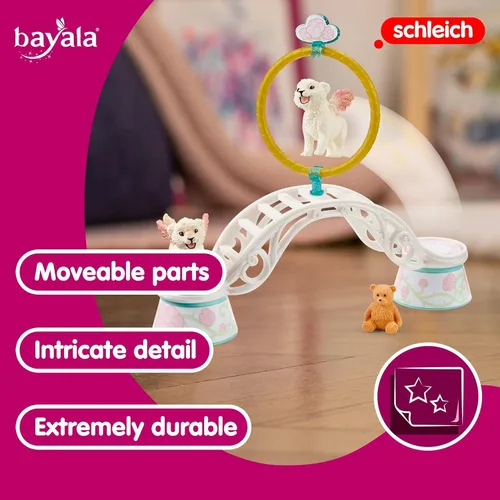 Miniatura 4 de Schleich Bayala 42524 - Juego modular de 9 piezas con lindas figuras de león, arco, aro y calcomanías, juguetes de criaturas míticas