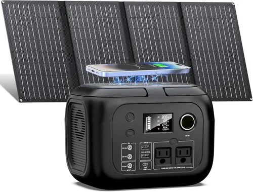 Generador de energía solar de 300 W pico/70400 mAh, estación de energía portátil de 260 Wh con paneles de 40 W incluidos, generador solar con salida