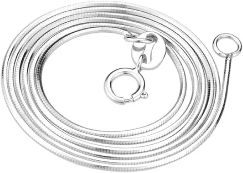 Miniatura 3 de Yuren Collar de cadena de serpiente de plata de ley 925 de 0.079 in, joyería para hombres y mujeres (16-24 pulgadas)