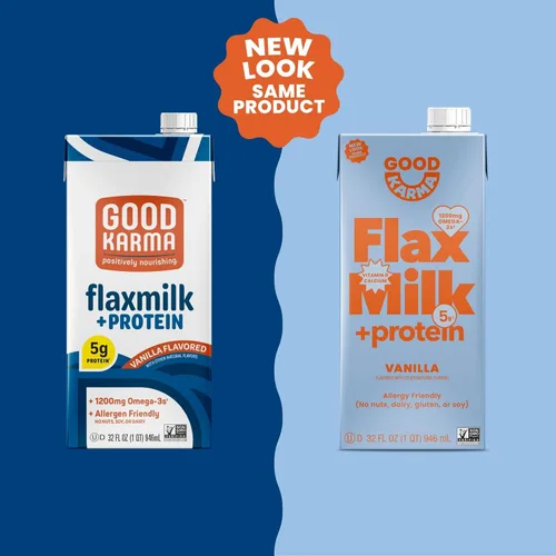 Miniatura 4 de Good Karma Leche de lino y vainilla + proteína, 32 onzas (paquete de 6), alternativa a la leche no láctea, a base de plantas con 0.28 oz de proteína