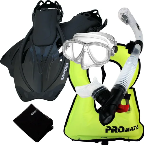 Miniatura 6 de Promate Chaleco de buceo Máscara de purga Aletas de snorkel seco Juego de bolsa de malla